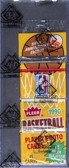 1990-91 Fleer Unopened Rack Pack (45 Cards) - BBCE Certified - Includes One Pack with Michael Jordan on Top and One Pack with Jordan on Bottom